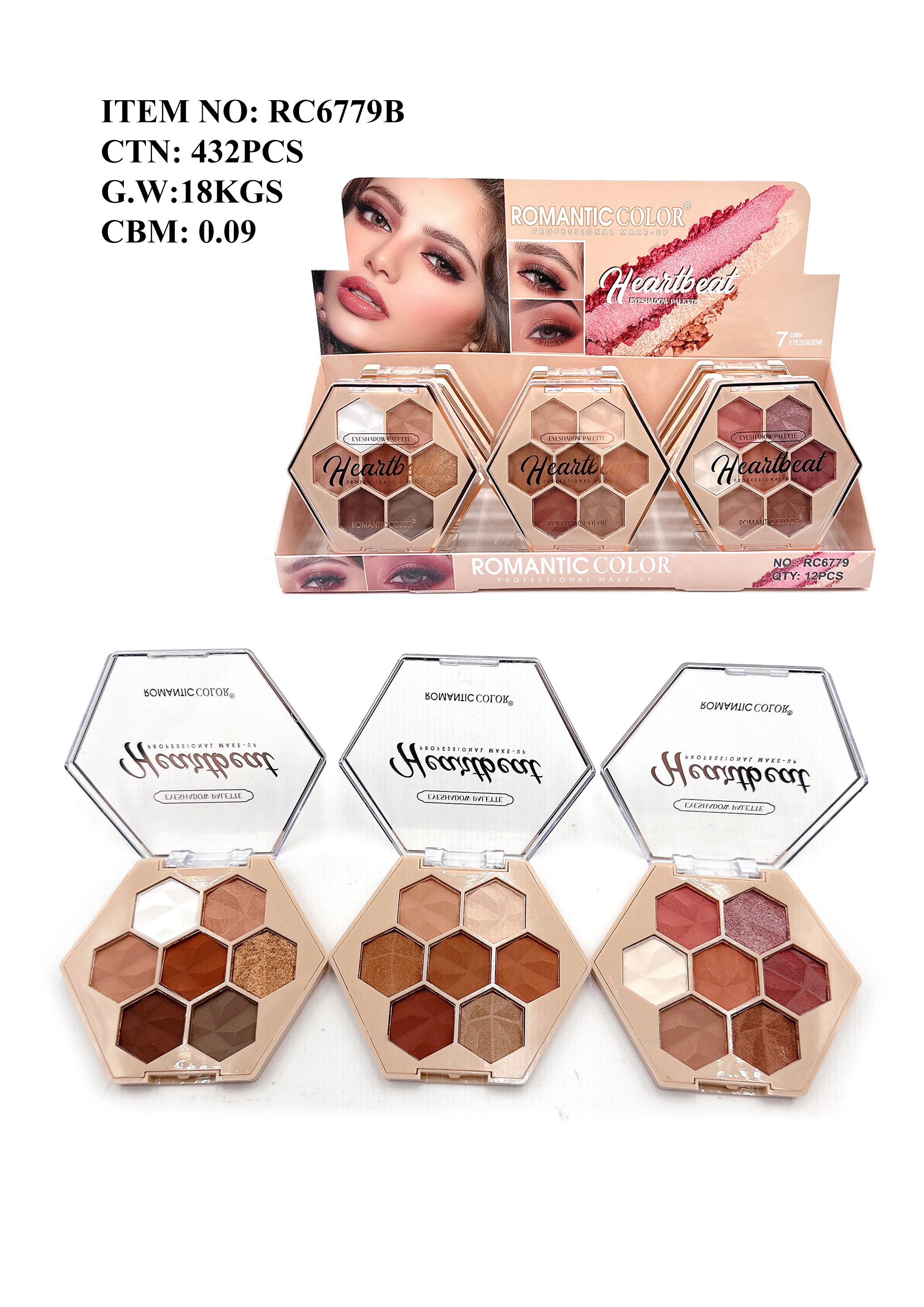 ROMANTIC COLOR HEANTBEAT EYESHADOW|7 COLORS EYESHADOW PALETTE