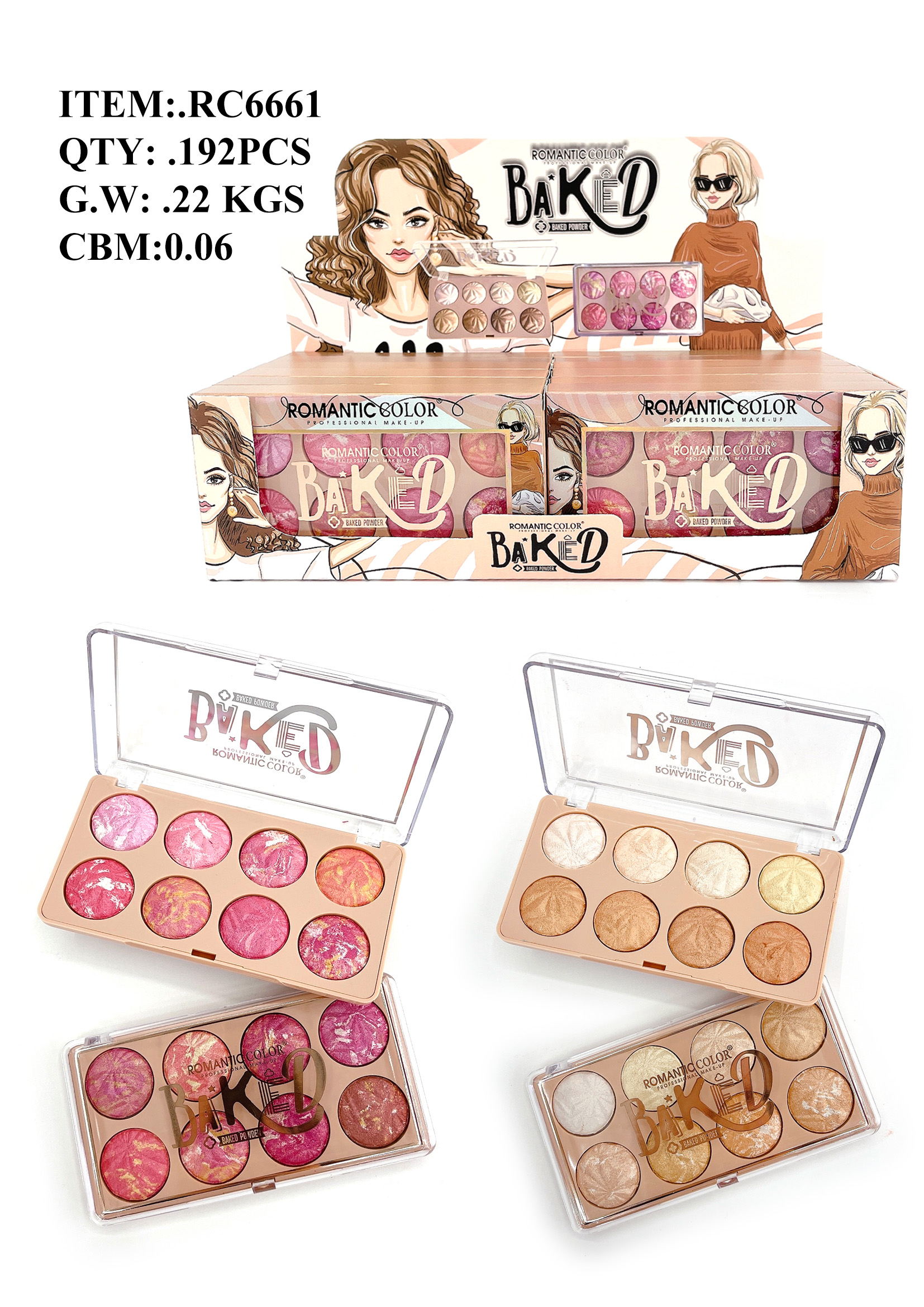 ROMANTIC COLOR BAKED|8 COLORS ROMANTIC COLOR BLUSH&CONTOUR