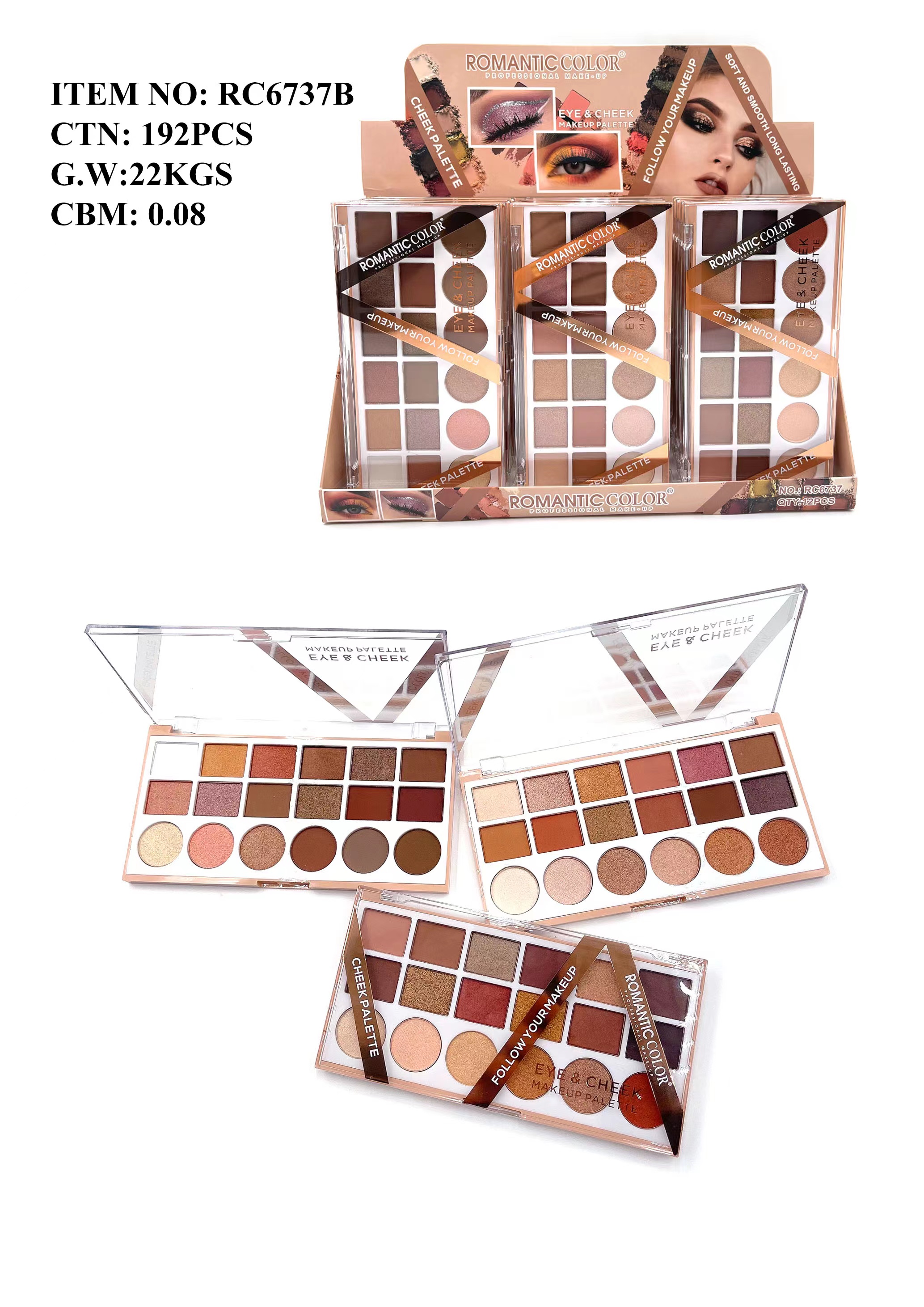 ROMANTIC COLOR FOLLOW YOU MAKEUP EYESHADOW PALETTE|18 COLORS EYESHADOW PALETTE