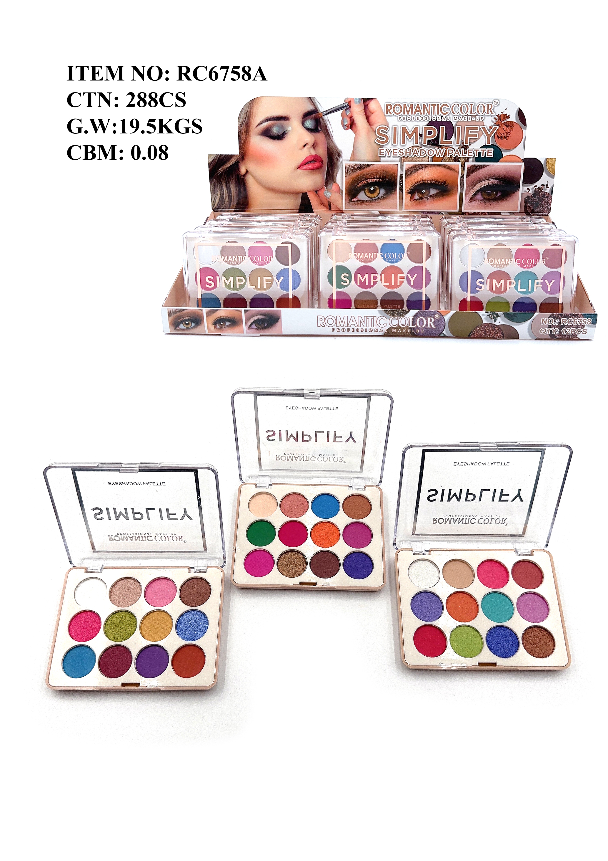 ROMANTIC COLOR SIMPLIFY EYESHADOW PALETTE|12 COLORS EYESHADOW  PALETTE