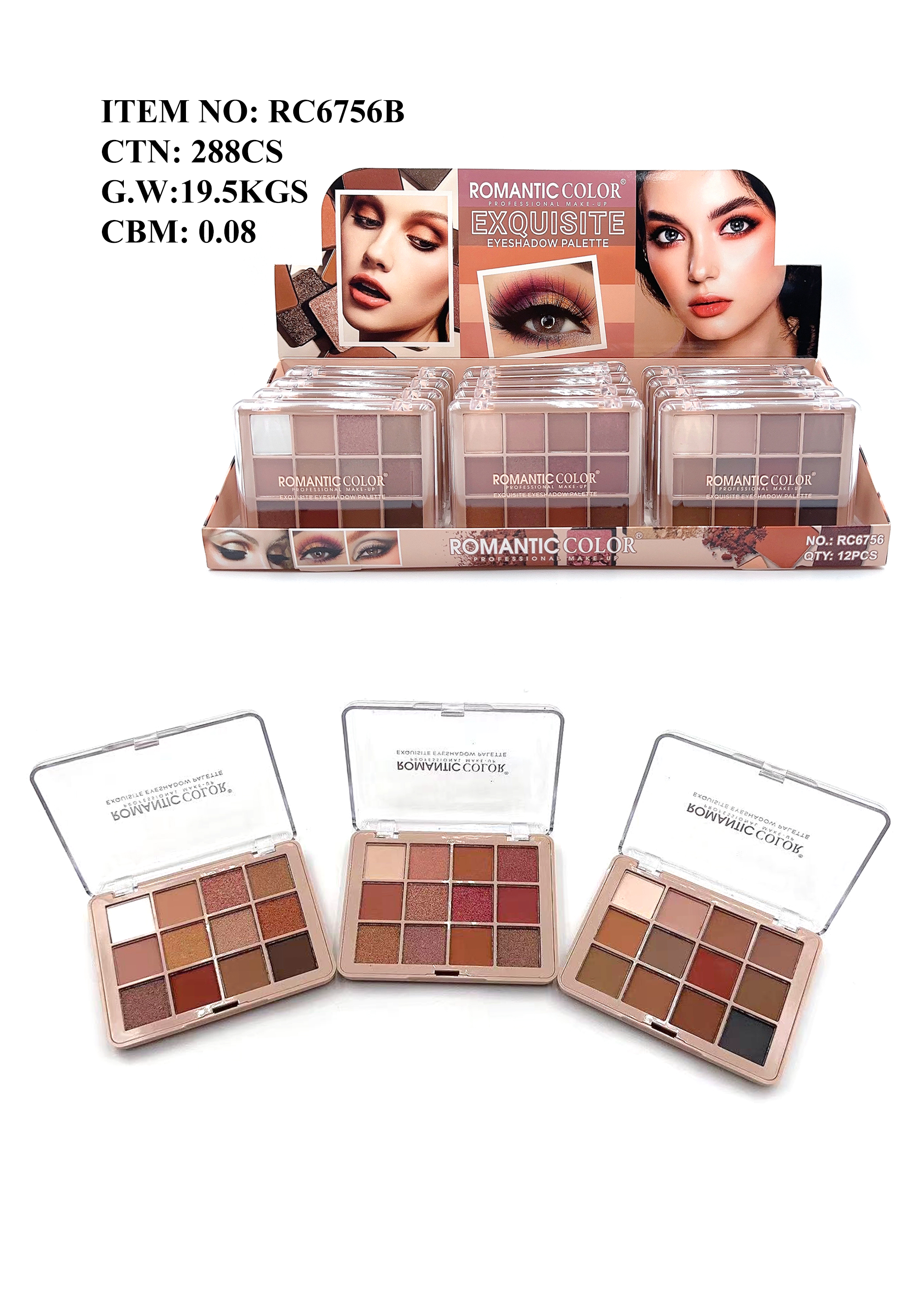 ROMANTIC COLOR EXQUISITE EYESHADOW POWDER|12 COLORS EYESHADOW PALETTE