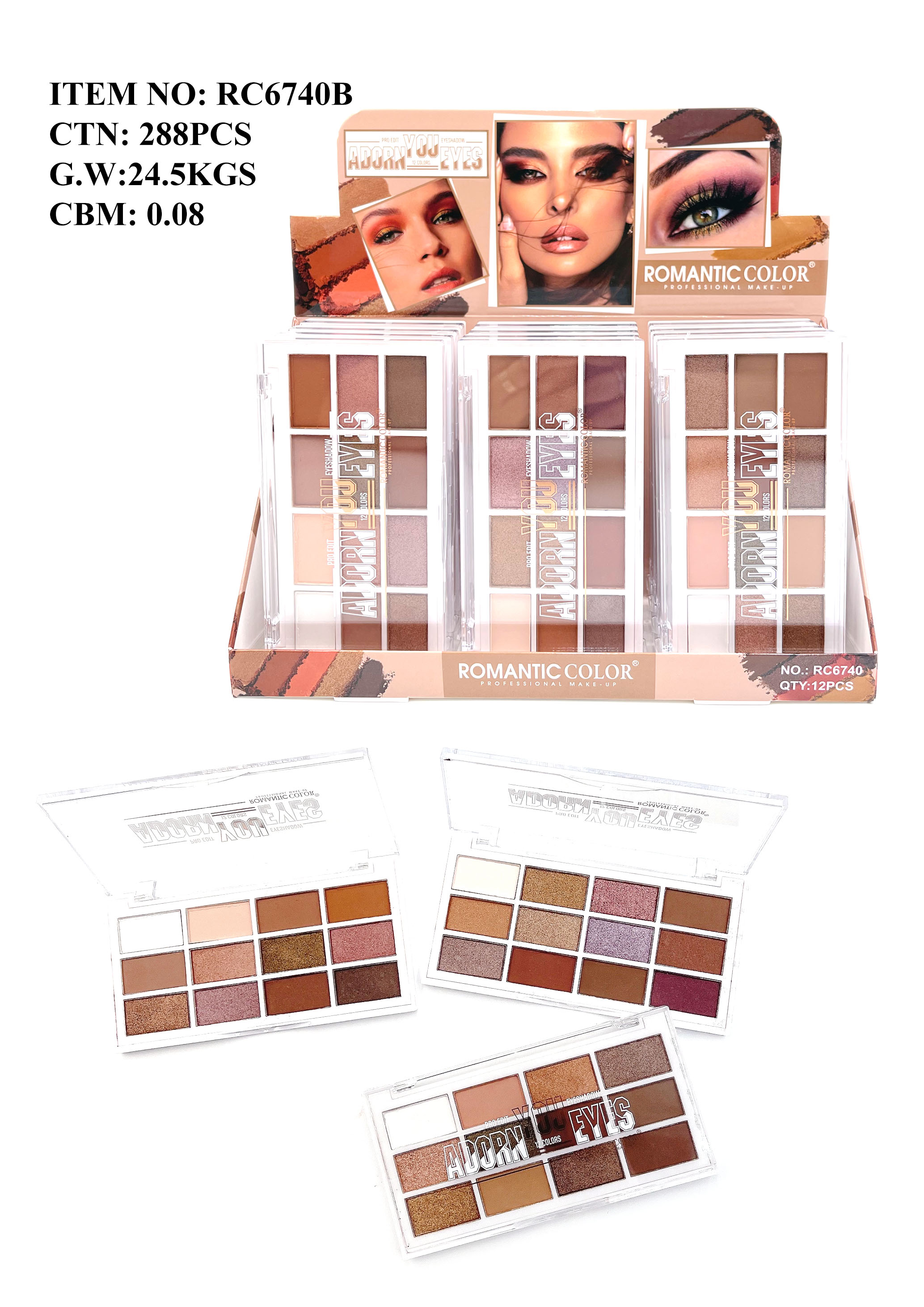 ROMANTIC COLOR ADORN YOU EYES EYESHADOW PALETTE|12 COLORS EYESHADOW PALETTE