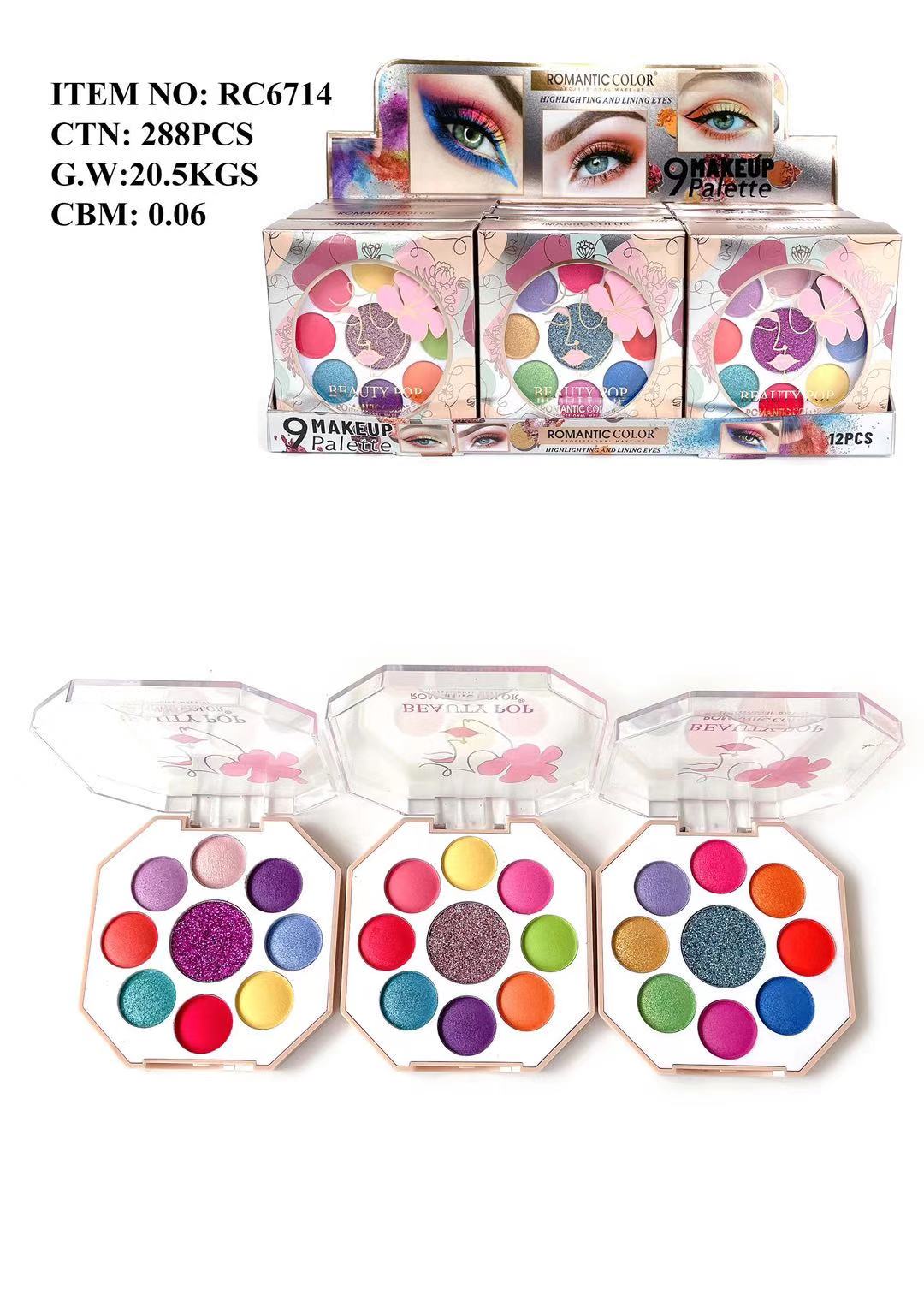 ROMANTIC COLOR BEATY POP EYESHADOW PALETTE|9 COLORS EYESHADOW PALETTE