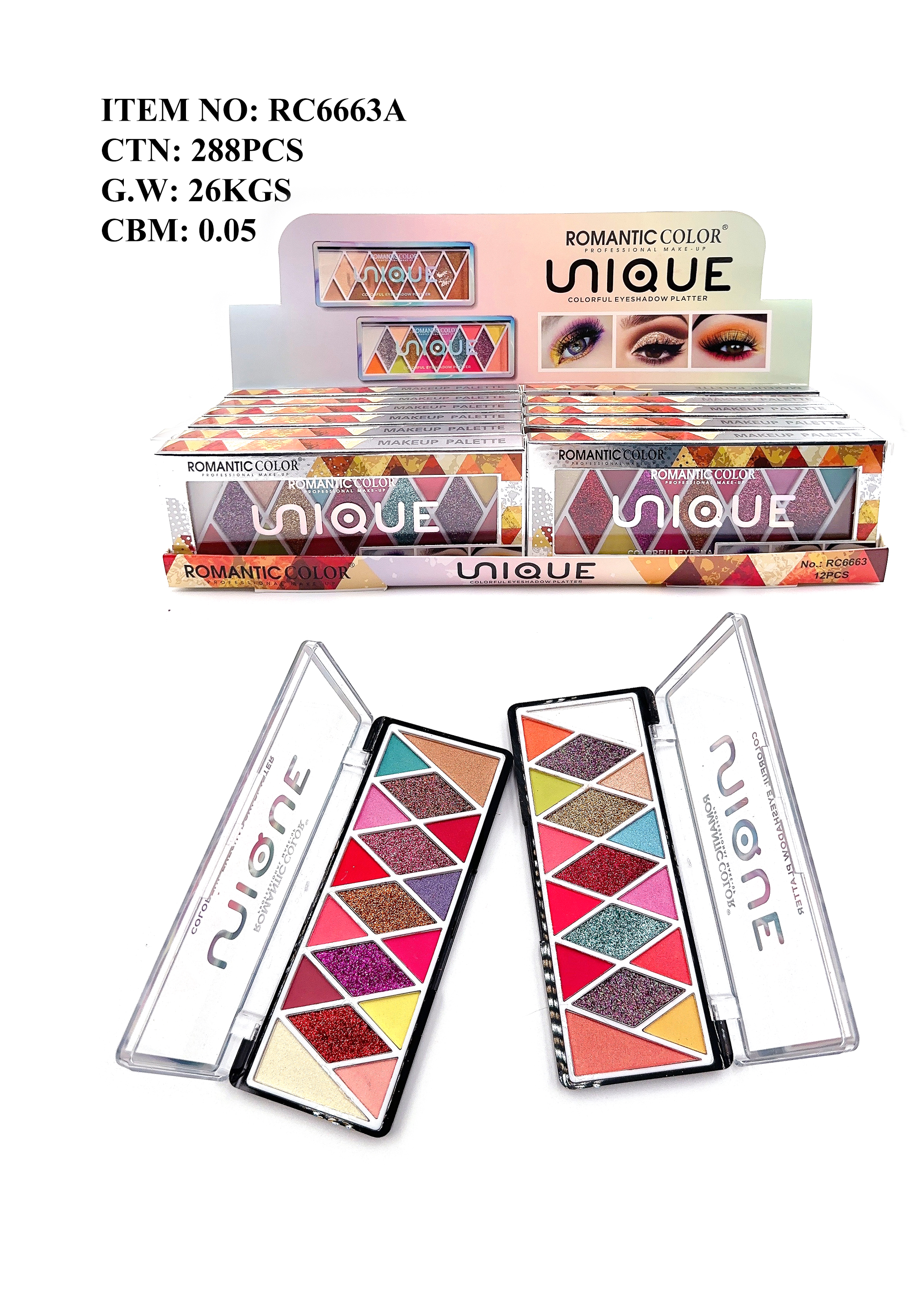 ROMANTIC COLOR UNIQUE EYESHADOW PALETTE|17 COLORS EYESHADOW PALETTE