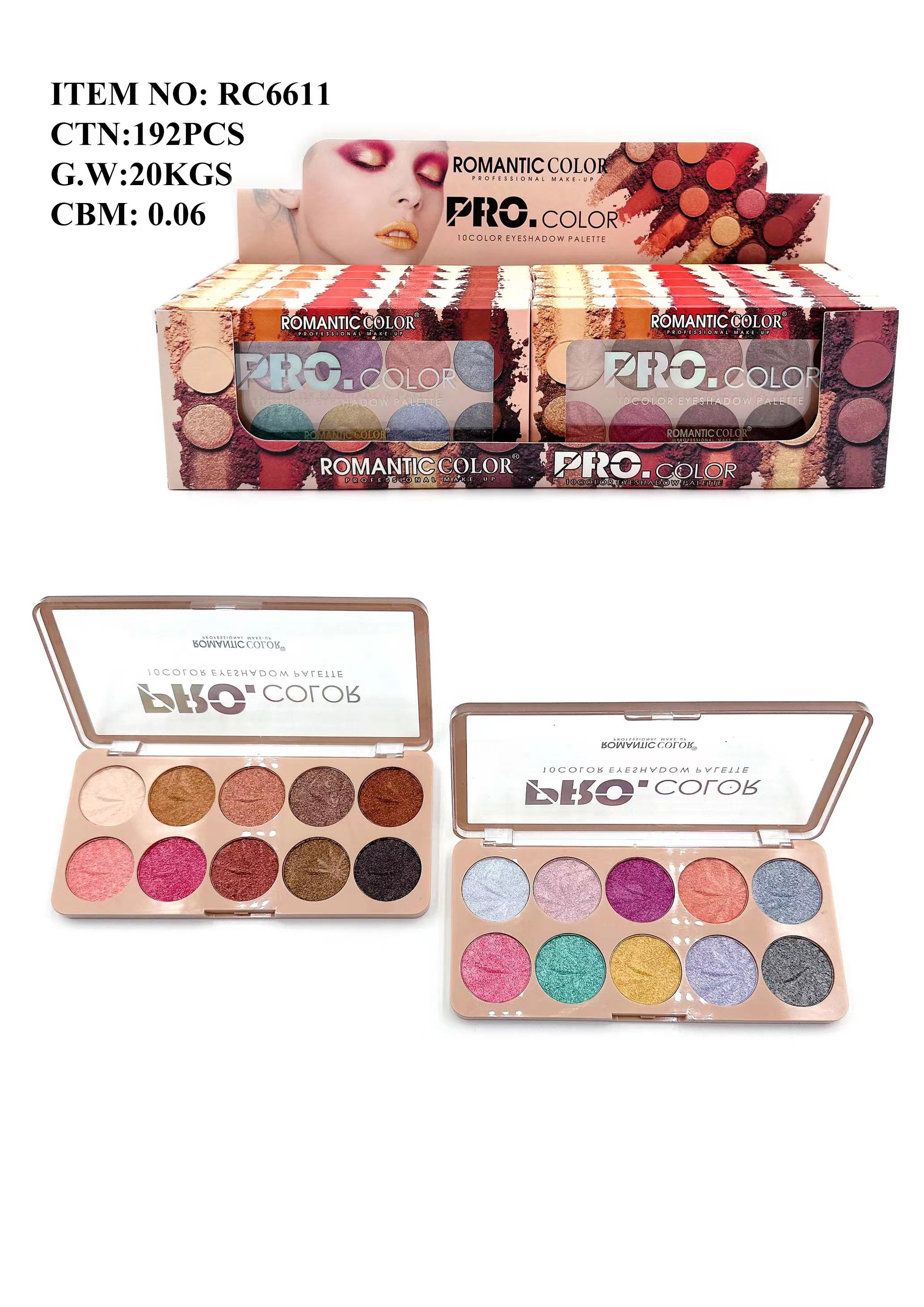 ROMANTIC COLOR PRO.COLOR EYESHADOW|10 COLOR EYESHADOW PALETTE