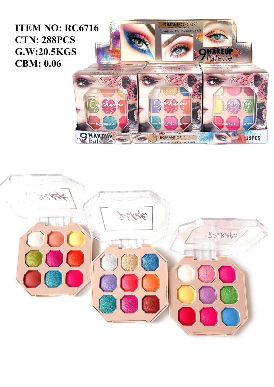 ROMANTIC COLOR EYESHADOW PALETTE|9 COLORS EYESHADOW PALETTE 