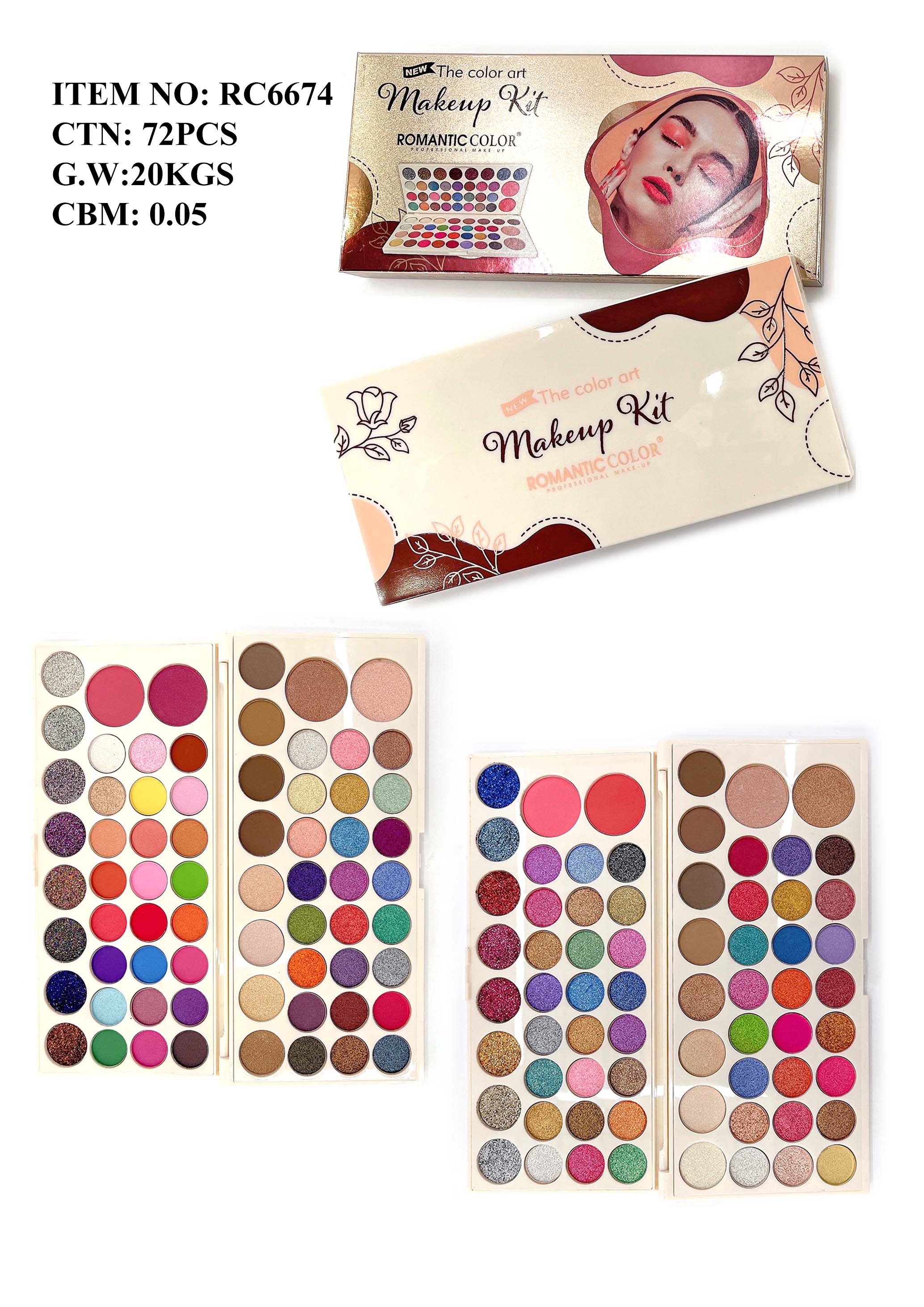 ROMANTIC COLOR MAKEUP KIT NEW THE COLOR  FACE&EYE PALETTE 