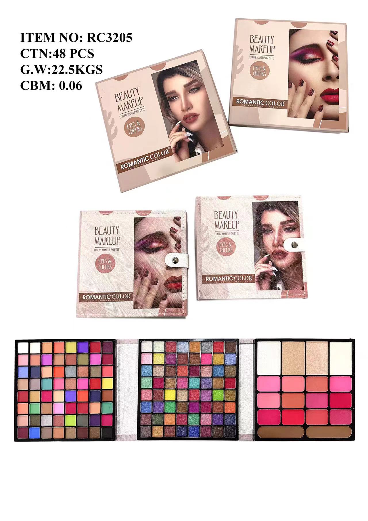 ROMANTIC COLOR BEAUTY MAKEUP PALETTE EYES&CHEEKS BLUSH AND CONTOUR