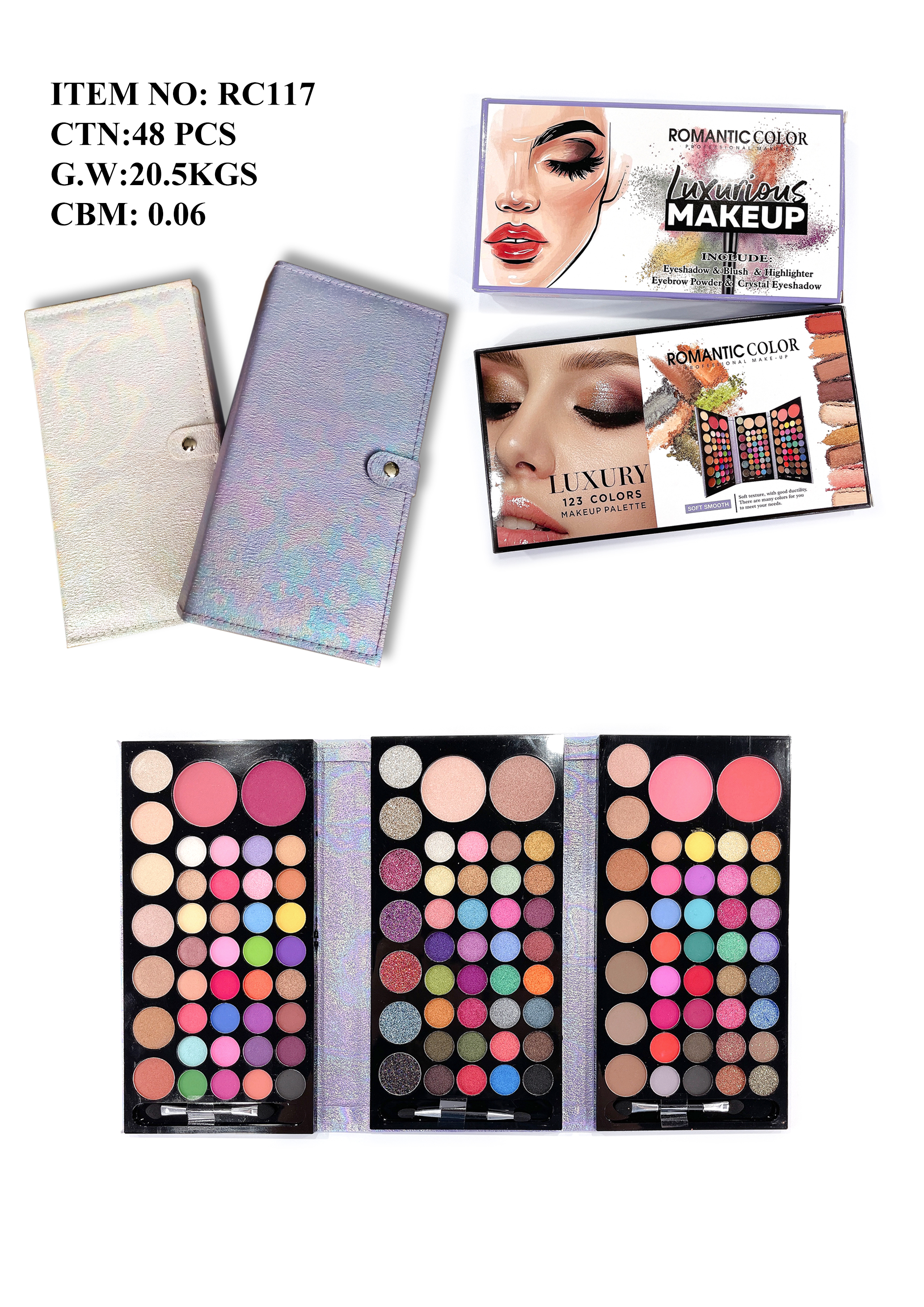 ROMANTIC COLOR LUXURY MAKEUP PALETTE|123 COLORS EYE&FACE PALETTE