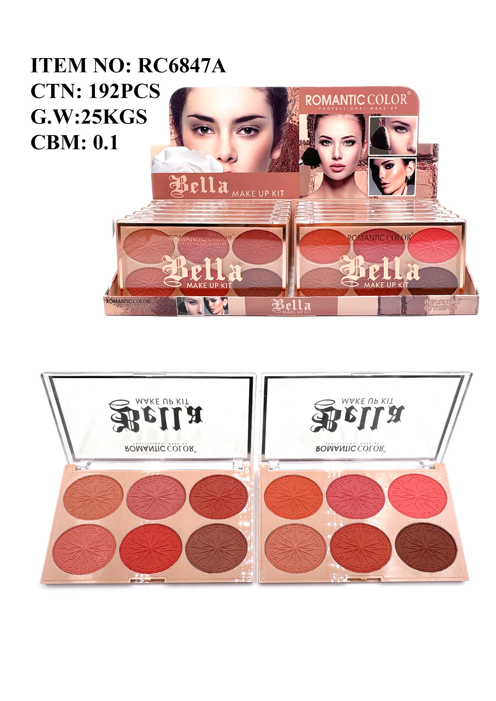 ROMANTIC COLOR BLUSH&CONTOUR POWDER 6 COLORS BLUSH