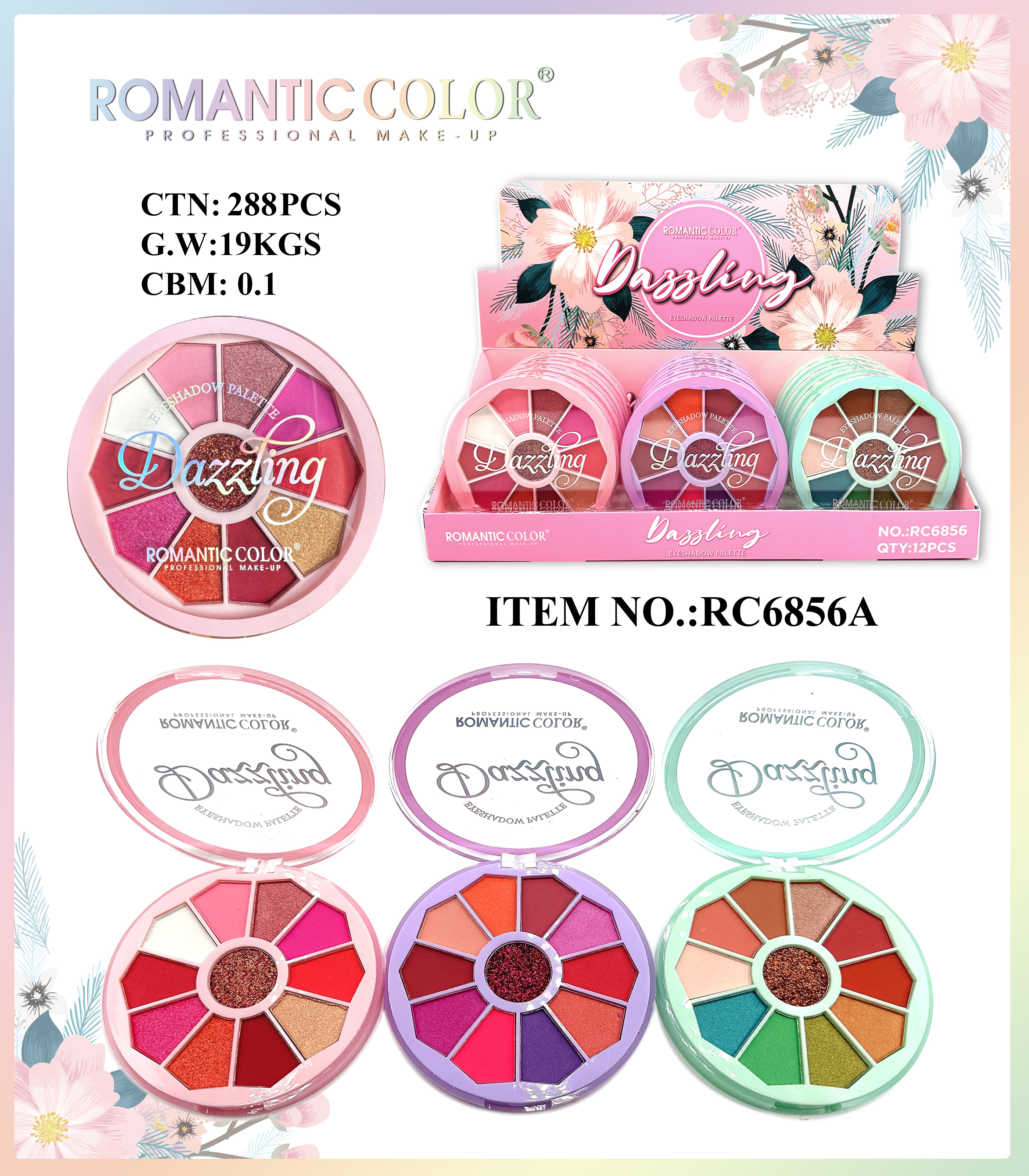 ROMANTIC COLOR EYESHADOW PALETTE 11COLORS EYESHADOW PALETTE